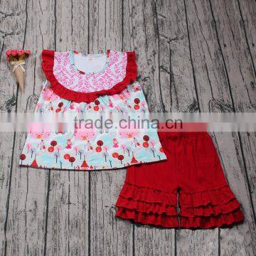 2017 sleeveless top match ruffle shorts toddler clothing sets baby girl outfits