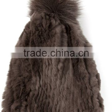 YR315 Hot Sale Raccoon Fur Pom poms Rex Rabbit Fur Hat