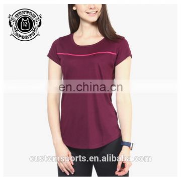 Fashion Ladies sports tshirt comfortable for custom fabric