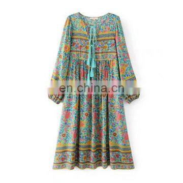 2018 Hot Sale Bohemia Style Woman Maxi Lady Dress photo-2