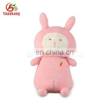 Manufacturer custom made stuffed toy Pink sitting rabbit plush pet toy
