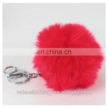 Custom Wholesale Fluffy Faux Fur Pom Poms Ball Keychain You Pom 18 Keychain for Woman Cellphone/handbag/hats/Car photo-3