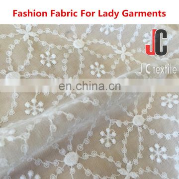 JC3343 shaoxing wholesale 100% polyester chemical indian embroidered fabric