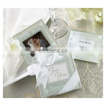 "Good Wishes" Pearlized Photo Coaster Wedding Favors