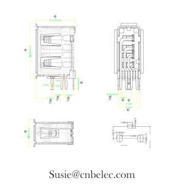 OEM 2.0 4 Pin Type A Female USB Connector USB Port Plug From Shenzhen Manufacturer photo-3