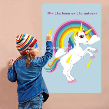 Pin The Horn on The Unicorn Party Game for Kids Birthday Party Decorations Rainbow Unicorn Party Supplies