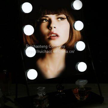 Detachable Adjustable Brightness Led Illuminated Cosmetic Mirror With 8 Led Blubs photo-4