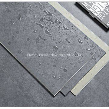 SPC floor plastic flooring sheet tiles slotted click lock 4.0mm thickness 0.1mm wear layer