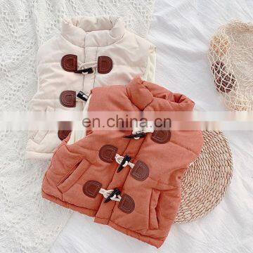 Korean Fashion Stand Collar Kids Winter Cute Thicken Waistcoats 2020 photo-3