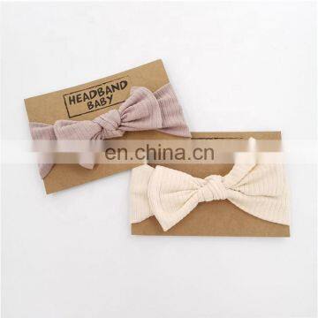 Organic Cotton Knitted Rib Knotted Baby Headband Knot photo-3