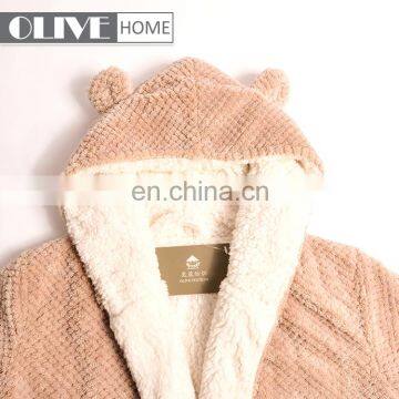 High Quality Super Soft 100 Cotton/fleece Terry Microfiber Bathrobes Women Wholesale Bathrobe With Hood photo-3