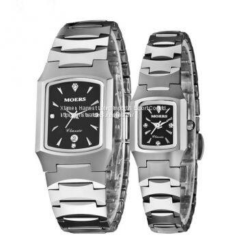 Wholesale Luxury Lovers Couple Quartz Waterproof Wrist Watches Mens Sport Stainless Tungsten Steel