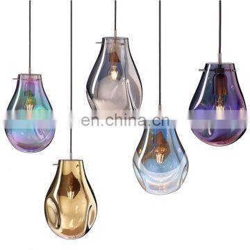 Contemporary Hotel Restaurant Decor Copper Light Ball Glass Pendant Lamp photo-3
