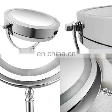 Amazon Hot Sell 8 Inch LED Mirror Beauty Make up Round Glass 10x Magnification Standing Make Up Mirror photo-6