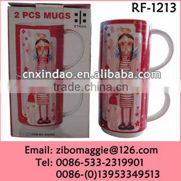 U Shape Stackable Custom Designed Promotional Ceramic Cup of Beer for Dinner