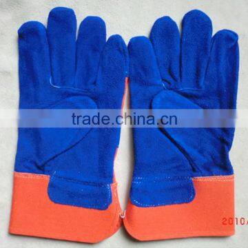 CE standard AB grade cow split leather machinist working safety leather gloves