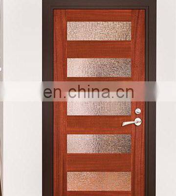 Oak Wood Bathroom Glass Insert Wood Interior Door photo-4