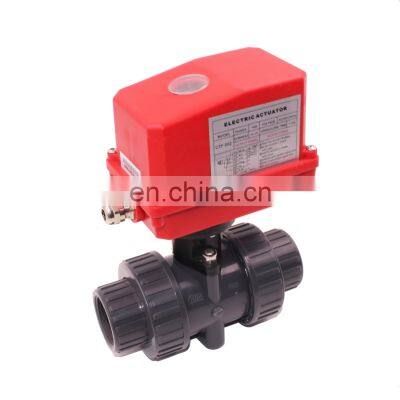 5 wire AC220V CTF-002 20NM DN40 UPVC double union BSP glue motorized electric plastic ball valve