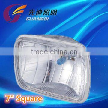 High quality best price 7'square clear halogen auto lamp with gold supplier in alibaba