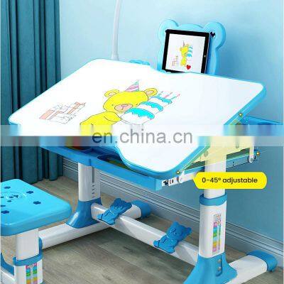 2021 Study Table for Kids Adjustable Height Smart Study Table Height Adjustable Desk Children Sitting Posture Correction photo-5