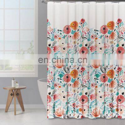 Floral shower curtains bathroom waterproof peva shower curtain