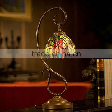 Tiffany style green glass table lamps wholesale led light night reading glass cylinder table lamp