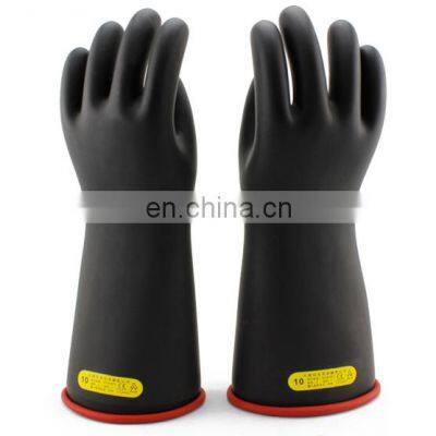 20KV Electrical High Voltage Class 2 Natural Latex Insulating Gloves