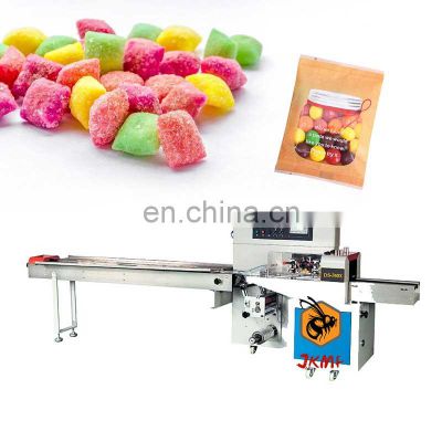 Automatic lollipop/ finger biscuits/ oats stick/ candy plastic bag flow wrapping packing sealing machine