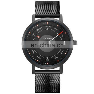 SINOBI Casual  Watch Mens Steel Mesh Band Alloy Watch Luxury Quartz Watches Waterproof 3ATM  30M  S9809G  Jam Tangan Pria