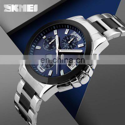 wholesaler skmei 9126 latest design luxury 304 stainless steel watches single men watch big face heavy wristwatch