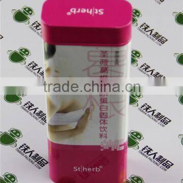 Empty Tinplate Case Solid Beverage Candy Box Packaging