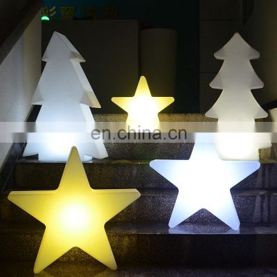 led Christmas outdoor light /event wedding rechargeable PE plastic led tree star snow led Christmas decorative lights