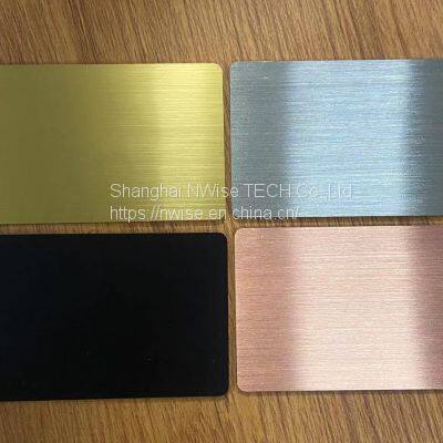 Blank Metal Contactless Digital NFC business cards in different colors and finish