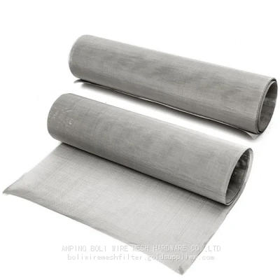 Malha de arame de aço inoxidável tecida em tecelagem plana AISI 304, 316 e 316L para fabricação de filtros de óleo e filtros de ar
