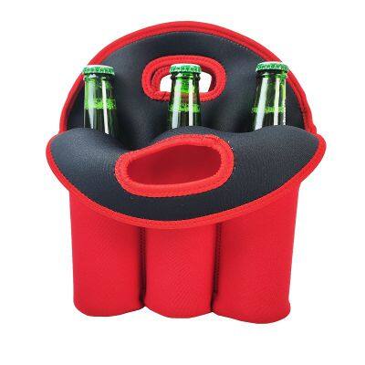 Custom Color High Quality Insulated Neoprene 6 Pack Wine Beer Bottle Cooler Tote Bag Holder for Party photo-3