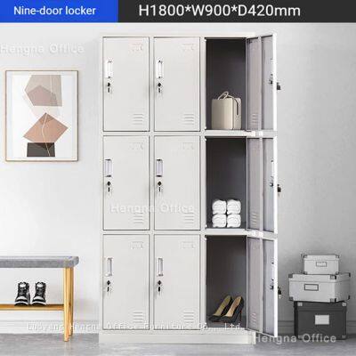 3/4/6/9-Door Steel Wardrobe Cabinet SW-201 | Hotel Staff Uniform Storage – Metal Wardrobe With Stainless Steel Clothes Rod & Built-in Lock photo-4