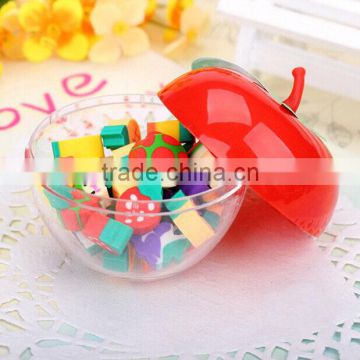 South Korea creative stationery Bottled apple fruit eraser lovely shape Primary school gift factory manufacture