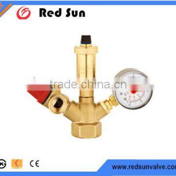 HR6120 factory manufacture forged brass water heating system safety pressure air vent sets valve