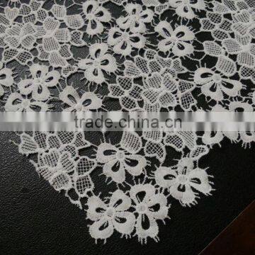 2016 New Design Milk Silk 100% Polyester Chemical Lace Water Soluble Embroidery Lace Textile for Dress photo-2