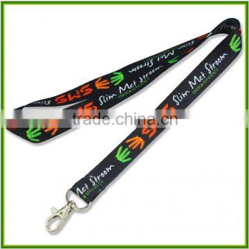 Rope manufacturers professional custom dark gradient color heat transfer lanyard webbing lanyard free sample