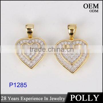 2016 Valentine's Day Gift Heart Shape 925 Silver Hip Hop Pendant Jewelry Custom photo-3