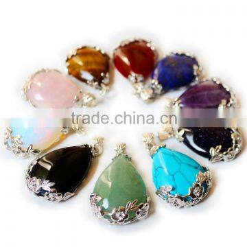 Fashion Natural Stone Pendants Point Pendant Teardrop Charms