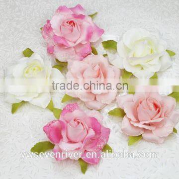 Bright Pink Simulation Edge Rose 8 cm Flower Heads Artificial Silk Cloth DIY Wedding Flowers Direct Selling Small Wholesale photo-6