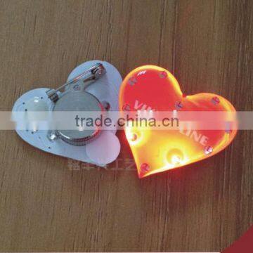 Heart Shape Led Brooch ,mix Styles Flashing Heart Badge Love Brooch for Party Decoration ,cheap Wedding Party Gift