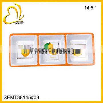 SECTION TRAY SETS 3-SECTION; 14.5 INCH PLASTIC SECTION TRAYS