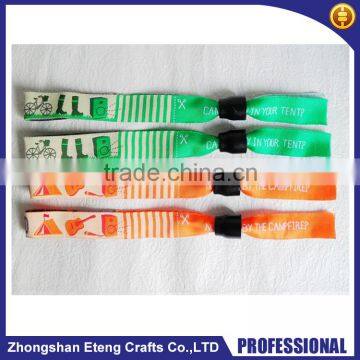 Custom colorful woven wristband with high quality plastic locking