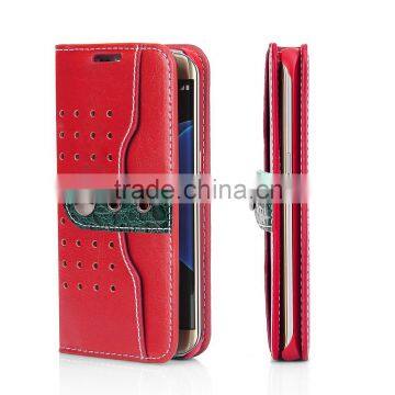 Faddist West Jean Series PU Leather Wallet Case With Card Slot for S7edge Flip Holder Leather Cover With Buckle For S7edge photo-2