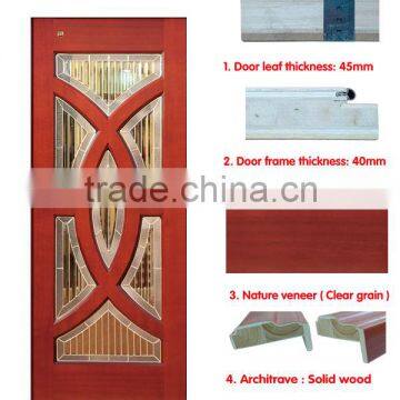 Interior Room Entry Solid Wood Sliding Glass Door photo-3