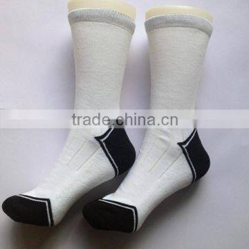 Custom cheap wholesale polyester terry white sublimation blank socks, blank sublimation socks, white polyester socks for sublima