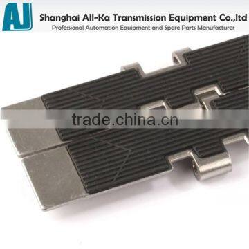 Conveyor chain China supplier stainless steel table top chain with rubber for industry